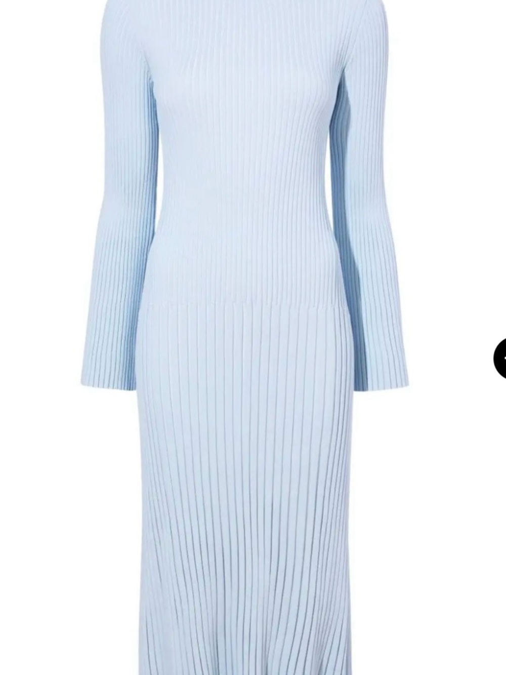 Proenza Schouler Pale Blue Ribbed Knit Long-Sleeve Dress